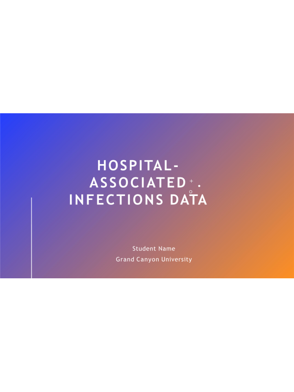 NUR 630 Topic 7 Assignment; Benchmark - Hospital Associated Infections Data