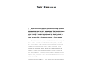 ACC 502 Topic 1 Discussion QuestionsDQ 1 , DQ 2