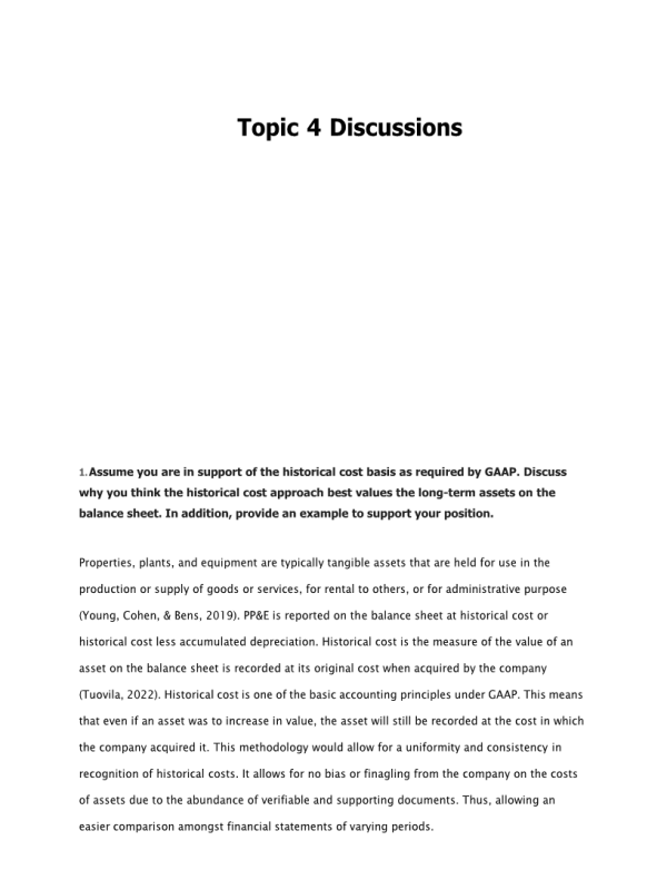 ACC 502 Topic 4 Discussion QuestionsDQ 1 , DQ 2