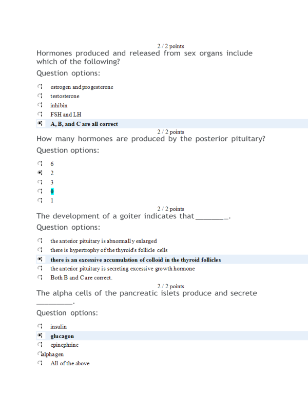 BIOL251 W3 Unit Exam 1