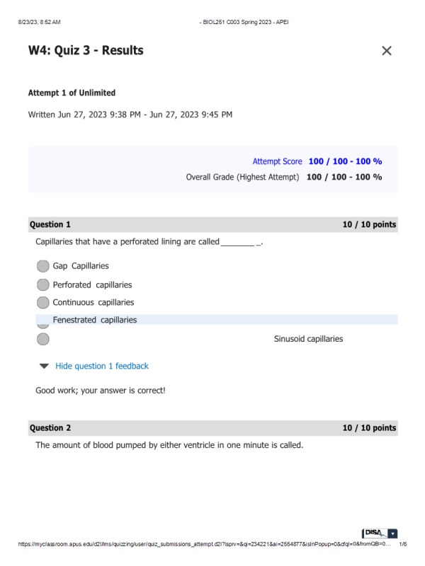 BIOL251 W4 Quiz 3 - Results