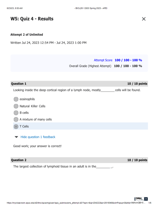 BIOL251 W5 Quiz 4 - Results