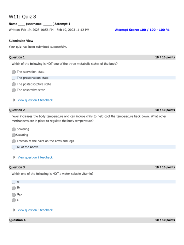 BIOL251 W11 Quiz 8 - Results