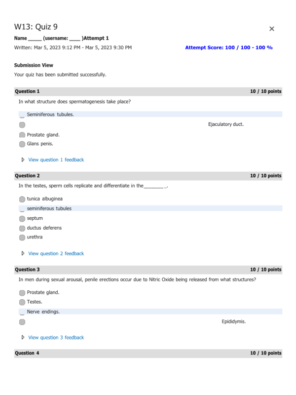 BIOL251 W13 Quiz 9 - Results