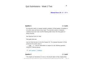 MATH302 Week 2 TestScore 20 / 20 - 100 %