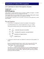 BIOL202 Week 6 Lab 6; Quantitation of Cultured Microorganisms