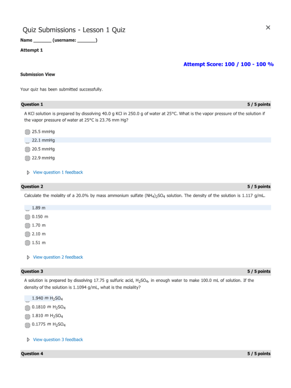 CHEM134 Week 2 Lesson 1 Quiz