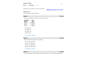 CHEM134 Week 16 Lesson 8 QuizScore 100%