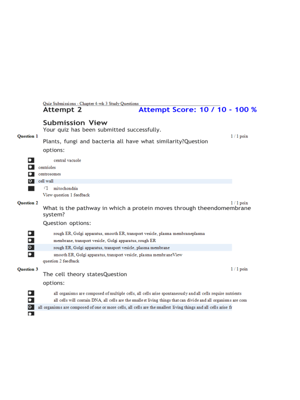 BIOL133 Week 3 Chapter 4 Study Questions