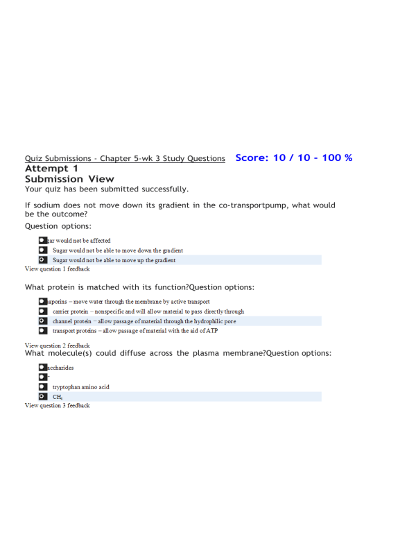 BIOL133 Week 3 Chapter 5 Study Questions