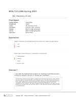 BIOL133 Week 3 Lab Assignment 3 - Chemistry of Life; Exercise