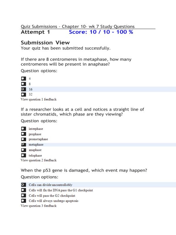 BIOL133 Week 7 Chapter 10 Study Questions