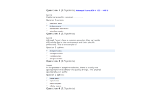 BIOL133 Week 16 Exam 4- Chapters 16-20; Cover Five Chapters