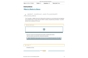 PRAC 6568 Week 4 Quiz; HEENT, Cardiac, and Pulmonary Procedures (Score 10 out of 10 Points)