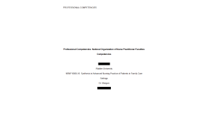 NRNP 6568 Week 11 Assignment; National Organization of Nurse Practitioner Faculties (NONFP) Competencies