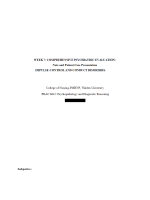 PRAC 6645 Week 7 Assignment 2; Comprehensive Psychiatric Evaluation Note and Patient Case Presentation - IMPULSE-CONTROL