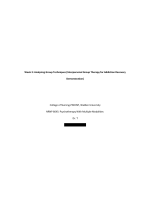 NRNP 6645 Week 3 Assignment; Analyzing Group Techniques (Interpersonal Group Therapy for Addiction Recovery Demonstration)