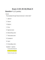 BIOL134 Week 8 Exam 2; Ch 28-34