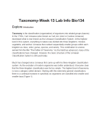 BIOL134 Week 13 Lab Assignment - Taxonomy (Info)