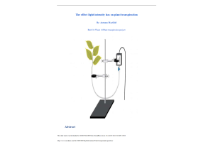 BIOL134 Week 14 Course Project Experiment Report; The effect light intensity has on plant transpiration