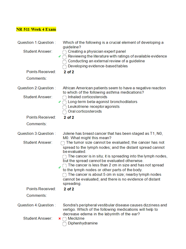 NR 511 Week 4 Quiz (Version 1) | Chamberlain & DeVry Course Solutions ...